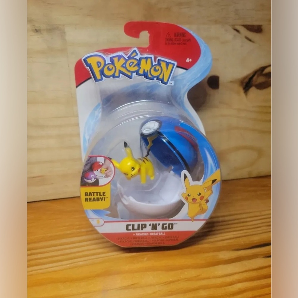 Pokemon Clip N Go Battle Ready - Pikachu & Great Ball - Brand New Sealed NIP